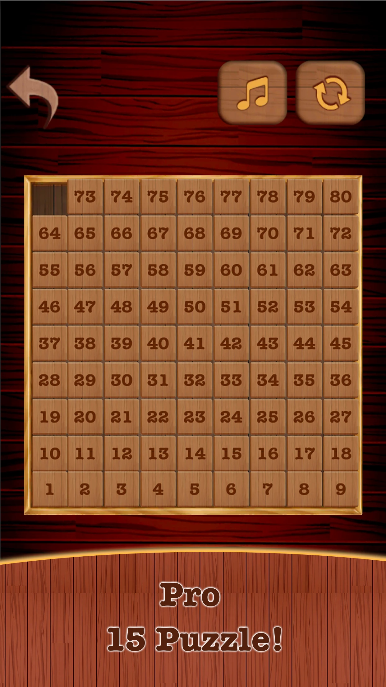 Wooden 15 Puzzle ! Number Slid screenshot